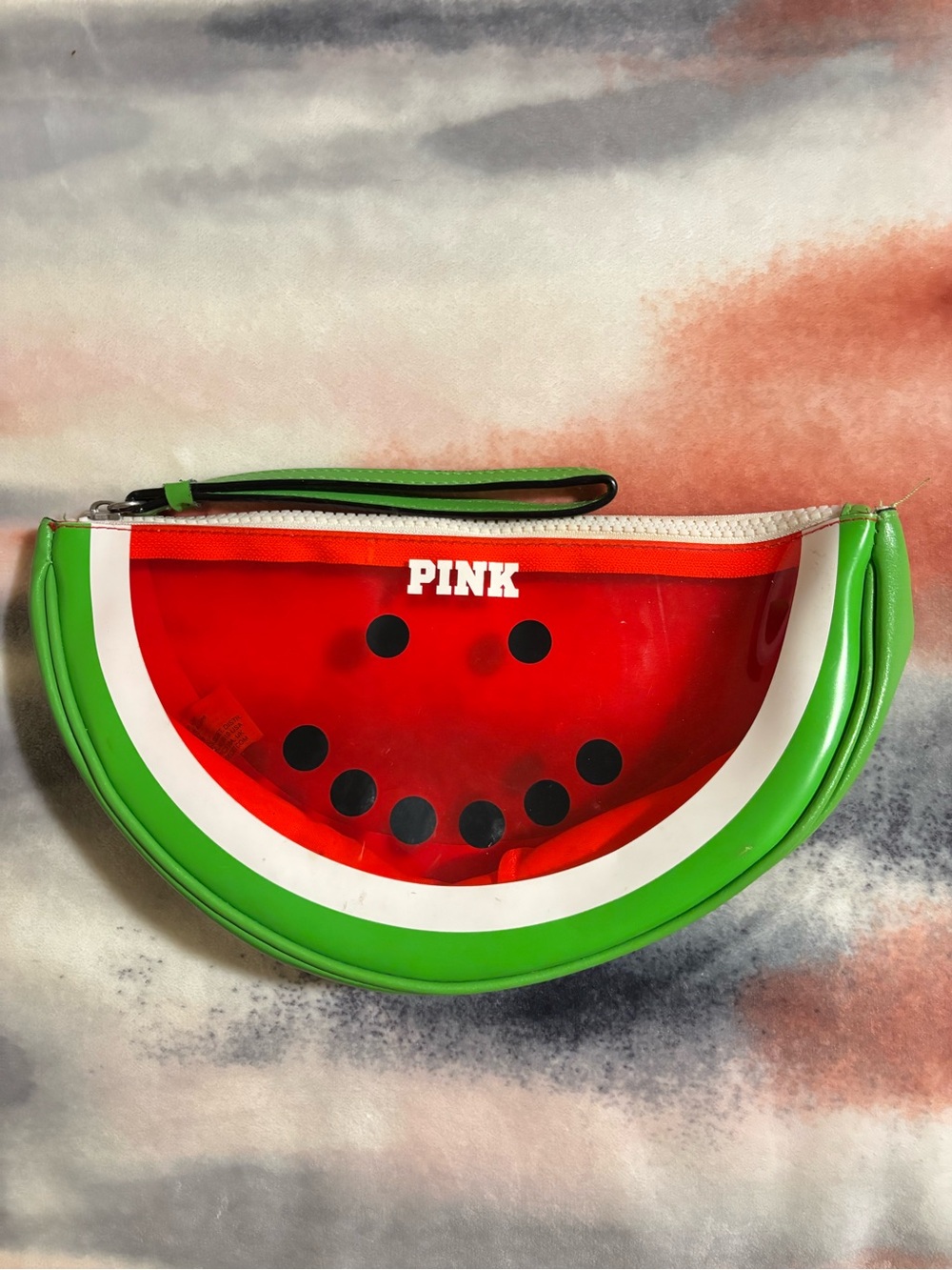 PINK Victoria's Secret Kids Watermelon Wristlet - Red, Green & White